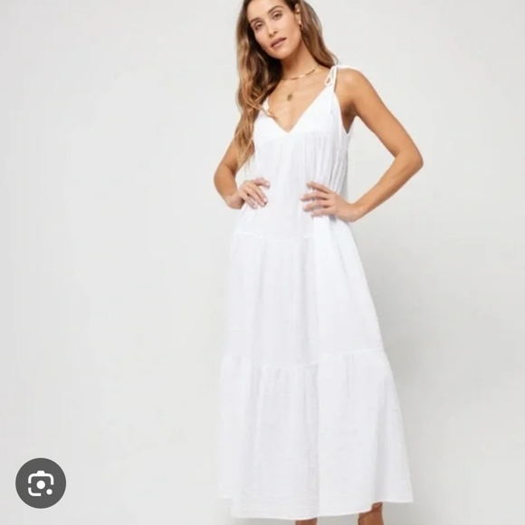 L*Space Elegant White Maxi Dress Sz Sm Nwt - Picture 1 of 8